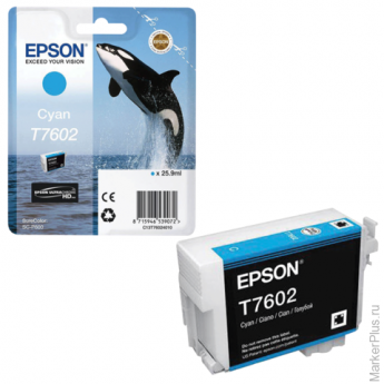 Картридж струйный EPSON (C13T76024010) Epson SC-P600, голубой, оригинальный