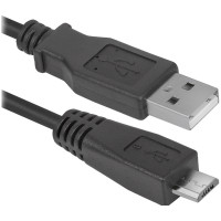 Кабель Defender USB08-06 USB2.0 (A) - microUSB (B), 1,8м, черный