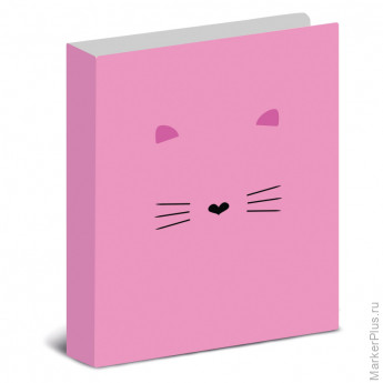 Папка на 2-х кольцах №1School Kitty картон розовый