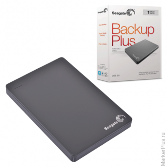 Диск жесткий внешний SEAGATE Original BackUp Plus Portable Drive 1 Tb, 2.5", USB 3.0, серый, STDR100