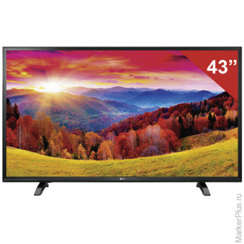 Телевизор LED 43" (109,2 см), LG 43LH570V, 1920x1080 FullHD, 16:9, Smart TV, 50 Гц, 2HDMI, USB, Wi-Fi, черный, 8,5 кг