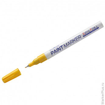 Маркер-краска MunHwa "Extra Fine Paint Marker" желтая, 1мм, нитро-основа, 12 шт/в уп