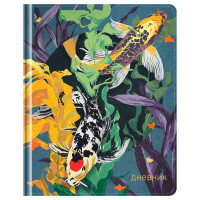 Дневник 1-11 кл. 48л. (твердый) Greenwich Line 'Koi carp', ткань, печать, тисн. фольгой, тон. блок, ляссе