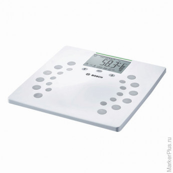 Весы напольные BOSCH PPW2360, электронные, вес до 180 кг, квадратные, пластик, белые