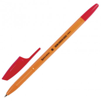 Ручка шариковая BRAUBERG X-301 Orange, корпус оранжевый, узел 0,7мм, линия 0,35мм, красная, 142411