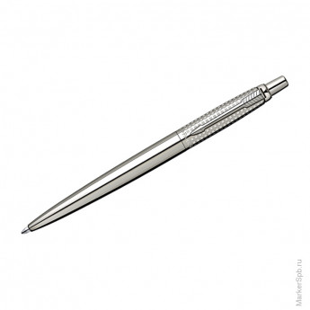 Ручка шариковая "Jotter Premium Shiny SS Chiseled" синяя, 1,0мм, автоматический механизм, подар.уп