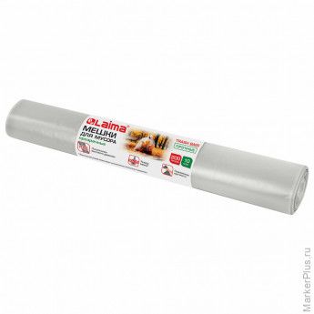 Мешки для мусора прозрачные ПРОЧНЫЕ, 200 л, в рулоне 10 шт., ПВД, 50 мкм, 90х130 см, LAIMA