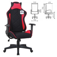 Кресло компьютерное BRABIX GT Racer GM-101, подушка, ткань, черное/красное, XXXXXX