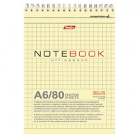 Блокнот А6, 80 л., гребень, жесткая подложка, HATBER, "Office Book", 110х145 мм, 80Б6влВ1гр 06602, B59050, 10 шт/в уп
