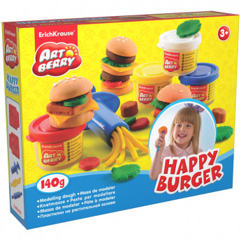 Набор для лепки ArtBerry "Happy Burger", 04 цвета*35г, аксессуары, картон