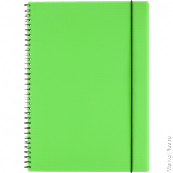 Тетрадь Attache Неон А4 96л, кл.спираль, обл. тонкий пластик, цв.зеленый