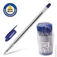 Ручка шариковая масляная СТАММ "VeGa", корпус прозрачный, толщина письма 0,7 мм, синяя, РШ101