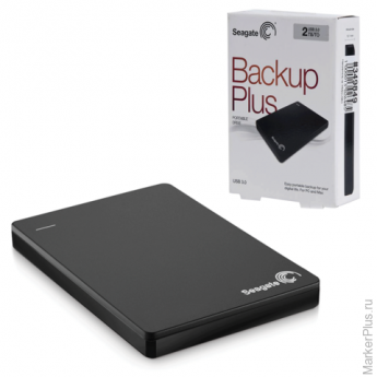 Диск жесткий внешний SEAGATE Original BackUp Plus Portable Drive 2 Tb, 2.5", USB 3.0, черный, STDR20