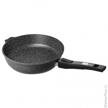 Сковорода индукционная 26 см, съемная soft-touch ручка, антипригарное покрытие, МЕЧТА "Гранит", 026802И