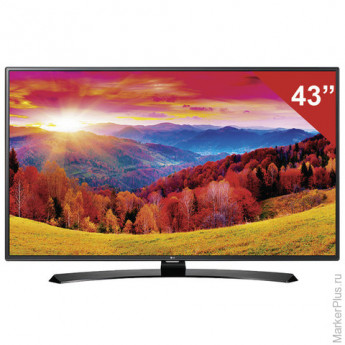 Телевизор LED 43" (109,2 см), LG 43LH604V, 1920x1080 Full HD, 16:9, Smart TV, Wi-Fi, 100 Гц, HDMI, USB, черный, 9,25 кг