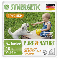 Подгузники -трусики для детей SYNERGETIC Pure&Nature 5 /JUNIOR 40шт/уп, комплект 40 шт