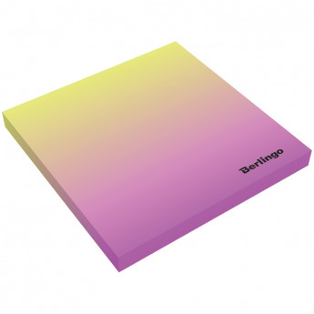 Самоклеящийся блок Berlingo 'Ultra Sticky.Radiance',75*75мм,50л,желтый/розовый градиент,европодвес