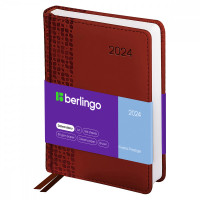Ежедневник датированный 2024г., А6, 184л., кожзам, Berlingo "Vivella Prestige", коричневый