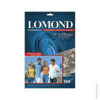 Бумага А4 для стр. принтеров Lomond, 260г/м2 (20л) супергл.