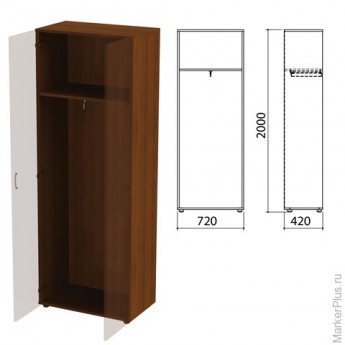 Шкаф (каркас) для одежды "Приоритет" (ш720*г420*в2000 мм), ноче милано, К-935, ш/к89140