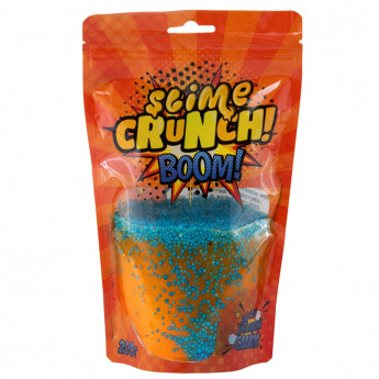 Слайм Slime Crunch-slime "Boom", оранжев., с пенопласт.шариками, с ароматом апельсина, 200г, дой-пак