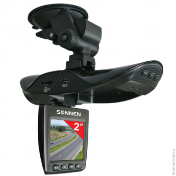 Видеорегистратор автомобильный SONNEN DVR-540, FullHD, 120°, экран 2'', micro SD, HDMI, 352858