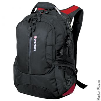 Рюкзак WENGER, универсальный, черный, красные вставки, 30 литров, 35х20х47 см, 15912215