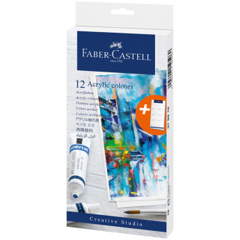 Краски акриловые Faber-Castell 'Acrylic Сolour', 12цв., 20мл, туба, картон. упак., европодвес