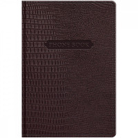 Телефонная книга А5, 80л., кожзам, BG "Reptile. Burgundy", с вырубкой