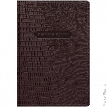 Телефонная книга А5, 80л., кожзам, BG "Reptile. Burgundy", с вырубкой