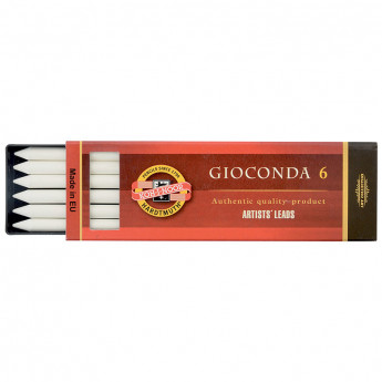 Белый художественный мелок Koh-I-Noor 'Gioconda', 5,6мм, 6шт, пластик короб, комплект 6 шт