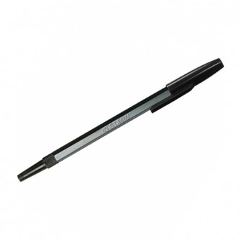Ручка шариковая Стамм "049" черная, 1,0мм, черный корпус, 50 шт/в уп
