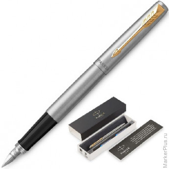 Ручка перьевая Jotter FP Stainless steel GT, синяя, средняя 2030948 Франция