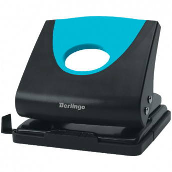 Дырокол Berlingo 'Office Soft' 20л., пластиковый, синий, с линейкой