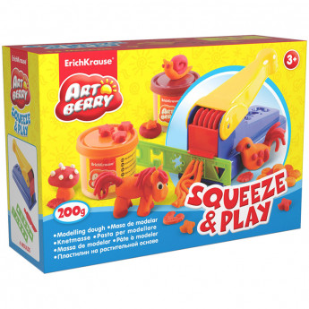 Набор для лепки ArtBerry "Squeeze & Play", 02 цвета*100г, аксессуары, картон