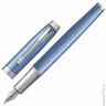Ручка перьевая PARKER "IM Premium Blue CT", корпус голубой, анодированный алюминий с гравировкой, хром, 1931688, синяя