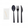 Набор столовых приборов №5 черный 18см (в,л. ст., н.,салф,зуб) 250 шт/кор