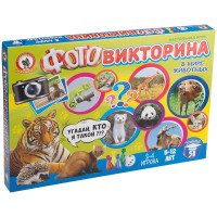 Игра настольная Русский стиль "Викторина. В мире животных", картонная коробка