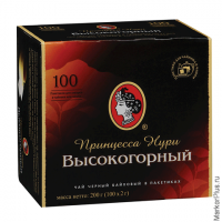 Чай ПРИНЦЕССА НУРИ 'Высокогорный', черный, 100 пакетиков по 2 г, 0201-18-А6