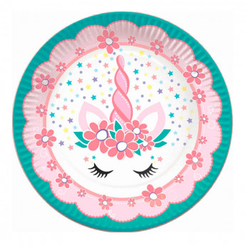 Тарелки бумажные ПатиБум 'Единорог Pink&Tiffany', 18см, 6шт., комплект 6 шт