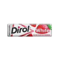 Жевательная резинка DIROL White со вкусом клубнки б/с, 13,6гх30шт/уп, комплект 30 шт
