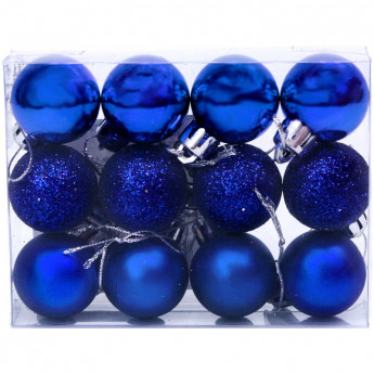 Набор пластиковых шаров 12 шт, 50 мм, синий