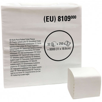 Бумага туалетная листовая Kimberly-Clark 2-слойная, 250л/пач, белая 10 шт/в уп