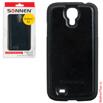 Защитная панель для Samsung Galaxy S4 SONNEN, пластик/кожзаменитель, черная, 261990