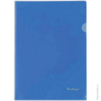 Папка-уголок А4 180мкм, прозрачная синяя
