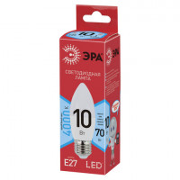 Лампа светодиодная ЭРА, 10(70)Вт, цоколь Е27,свеча,нейтральный белый,25000ч,ECO LED B35-10W-4000-E27, Б0032965