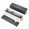 Ручка-роллер PARKER "IM Premium Blue CT", корпус голубой, анодированный алюминий с гравировкой, хром, 1931690, черная