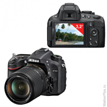 Фотоаппарат зеркальный NIKON D7100, 18-140 мм, VR, 24,1 Мп, 3,2 "ЖК-монитор, Full HD, черный, VBA360K002