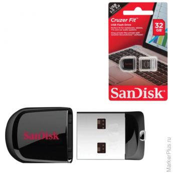 Флэш-диск 32 GB, SANDISK Cruzer Fit, USB 2.0, черный, SDCZ33-032G-B35