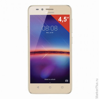 Смартфон HUAWEI Y3 2017, 2 SIM, 5", 3G, 2/5 Мп, 8 ГБ, MicroSD, золотой, пластик, 51050NCY